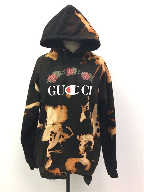 gucci black hoodies|gucci distressed hoodie.